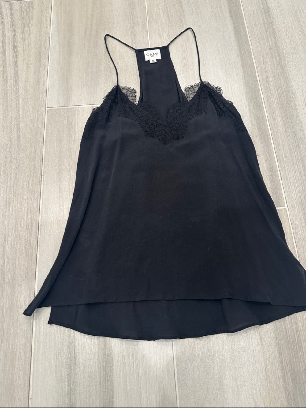 CAMI NYC Black Lace-Trim Racerback Cami Tank Top - Picture 3 of 7